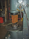 Hammer ram is stowed in the raised position to protect from corrosion and abrasion due to humidity and dust.