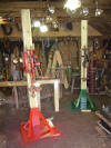 Post drills mounted on 6 x 6 posts ready for use