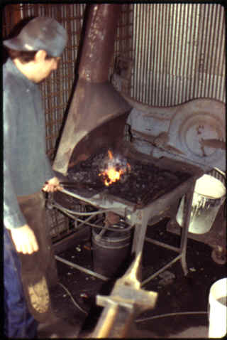 Using the Buffalo stamped sheet metal forge.