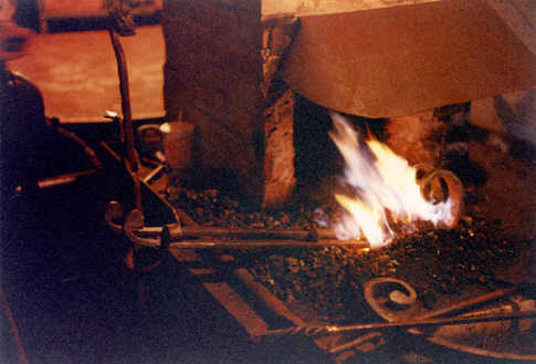 Forging scrolls for an ornamental gate - CLICK TO ENLARGE