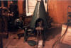 Small enclosed horseshoe forge and hand cranked blower