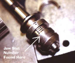 Split nut removed, Jaw threads visible.
