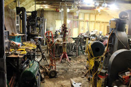 Clearing center of shop partially complete