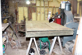 Lumber moved inside - ready for winter