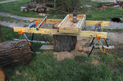 Router Sled Set Up For Machining Anvil Logs