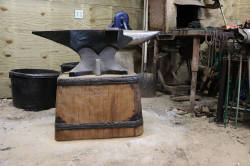 460 lbs. Fontanini anvil on Oak block