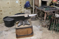 460 lbs. Fontanini anvil on Oak block