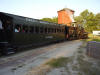 Lima gear drive engine - Train pulling into North Village station. 2008 Old Thresher's Reunion, Mt. Pleasant, Iowa