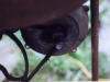 Leather belt arond flywheel to drive blower