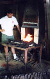 The finished forge in use.