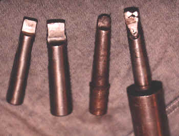 Good tangs on left, bad tangs on right.