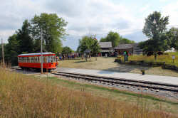 Electric Trolley Stop - Log Village - Old Threshers Reunion 2022